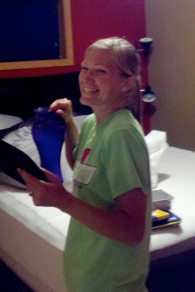 Liz reconstructing our guest room