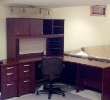 Our reconstructed office in the basement!