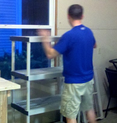 These shelves were built in mere moments as Sean moved about like The Flash