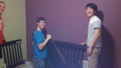 Sam, Ryan & Jo building a crib