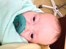 Mr. Theo snug as a bug in his sleep sack.